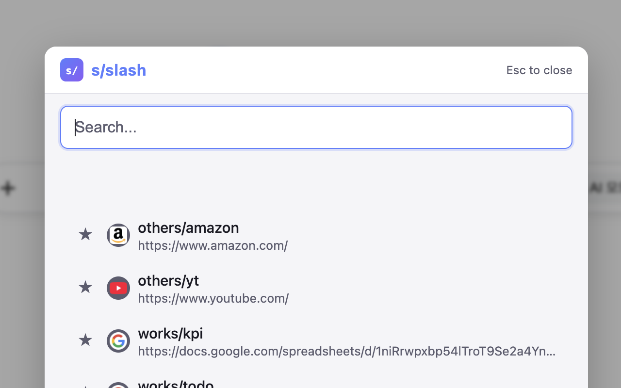 Fuzzy search overlay